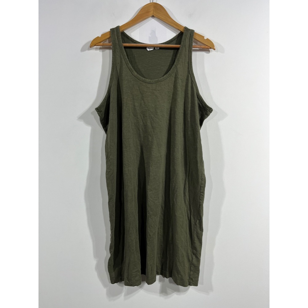 Gap Oversized Flowy Beachy Preppy Boho Slub Knit Tank Dress Granola Womens XL